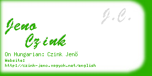 jeno czink business card