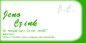 jeno czink business card